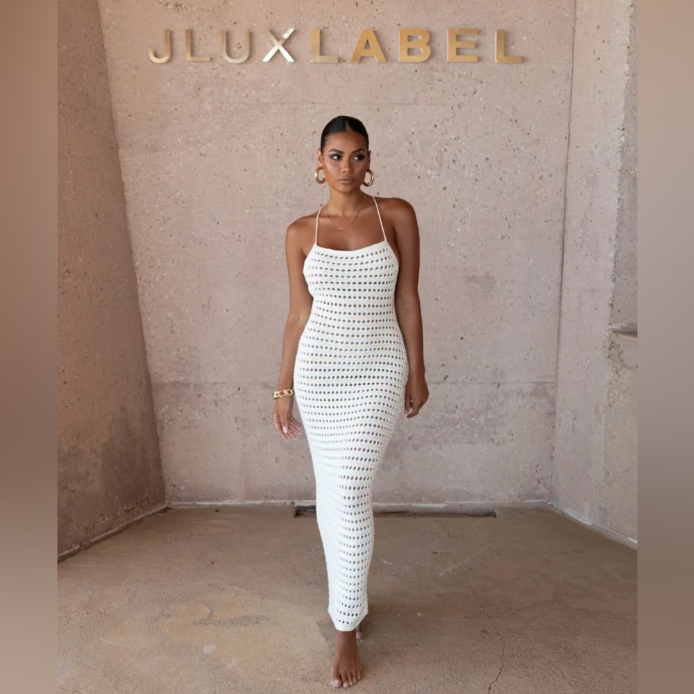 JLUXLABEL White Crochet Maxi Dress